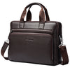 Image of Genuine leather Briefcases 14" Laptop Handbag Men's Business